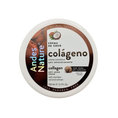 Andes Nature Coconut Collagen Snail Cream Crema Coco Colageno Caracol 5.1 oz