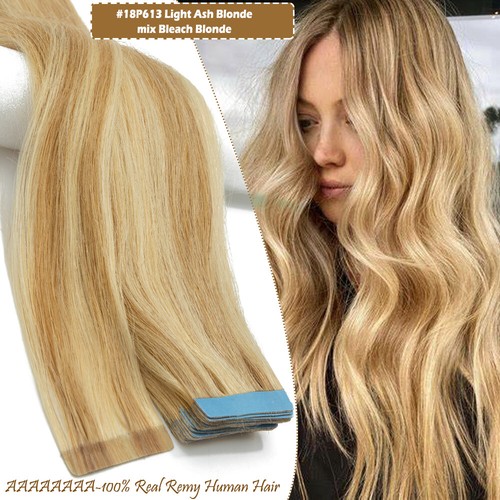 CLEARANCE~Tape in Human Hair Extensions Skin Weft 100% Real RUSSIAN White 100G - Picture 54 of 71