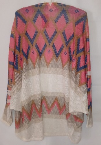Silvergate Cardigan M New Boho Aztec Hippy Dolman Sleeve Lightweight Sweater NWT - Picture 5 of 9