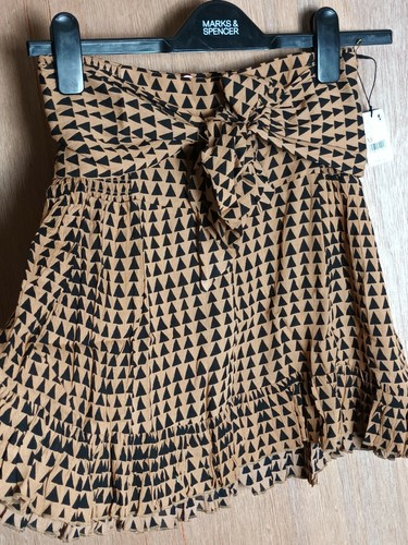 Free People Suri Brown Arrow Print Skirt *Converts to a top* Size XS - Picture 4 of 8