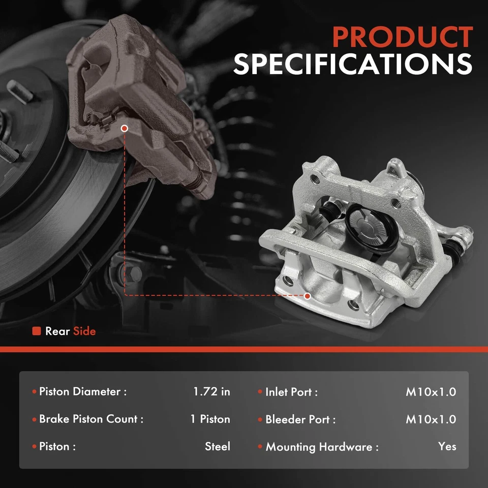 2x Rear Side Brake Caliper w/ Bracket for Mercedes-Benz GL450 GL550 GLS550 ML350 - Image 2 of 4