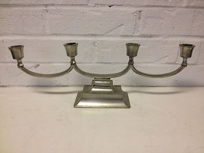 Vintage Antique Just Andersen Danish Modern Art Deco Period Pewter Candle Holder