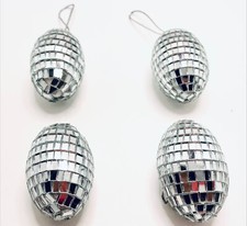 GLASS MIRROR EGG CHRISTMAS TREE ORNAMENTS