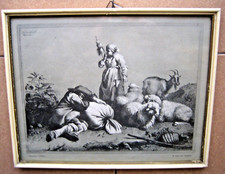 STAMPA Vintage FRANCESCO LONDONIO Il riposo del viandante QUADRO Cornice legno