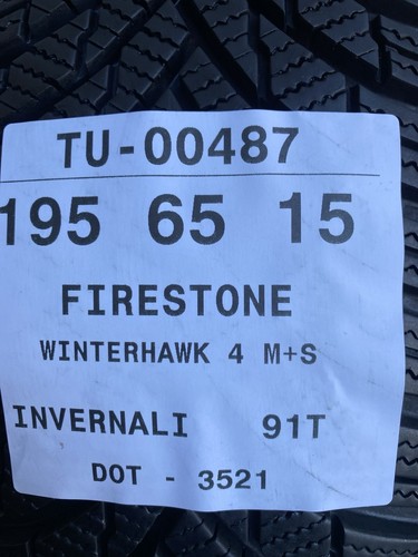 4 PNEUMATICI DI OCCASIONE 195/65 R15 FIRESTONE INVERNALI GOMME 195/65/15 - Foto 9 di 9