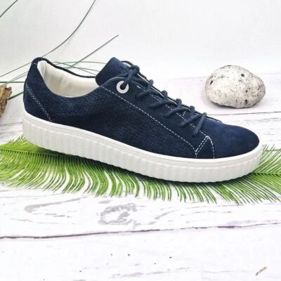 LURCHI-SALAMANDER Zapatillas bajas LURCHI NOA talla 35 WMS medianas niños cuero azul nuevas embalaje original