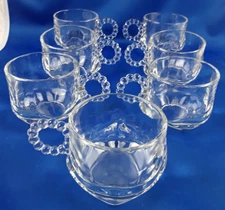 VTG Hazel-Atlas 1305 Glass Cups w/Beaded Handles & Square Bottom – Replacements
