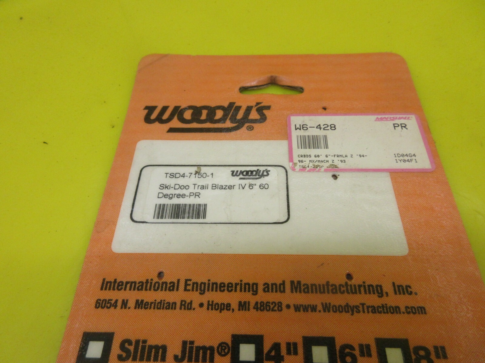 OEM WOODYS SKI DOO SKIDOO FORMULA SUMMIT MACH Z 1 6" INCH CARBIDE WEAR BARS