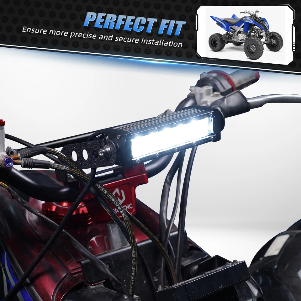Front Headlight LED Light Bar Kit For Yamaha Raptor 700 700R YFM700 R 2006-2021 - Image 2 of 4