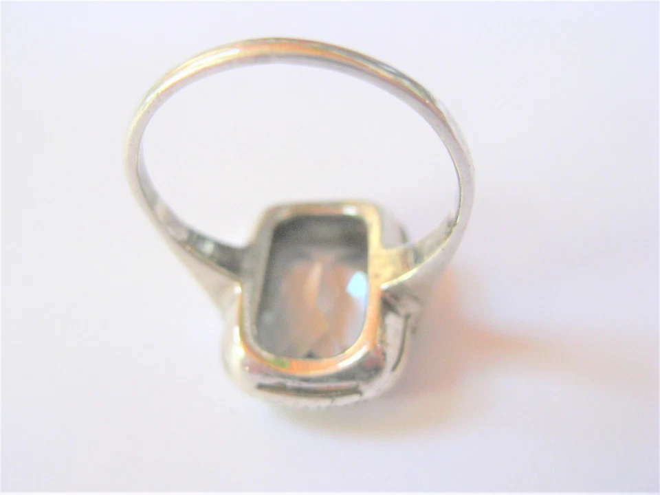 Antico Anello Argento 935 Con Topazio Blu, 3,6 G - Immagine 3 di 3