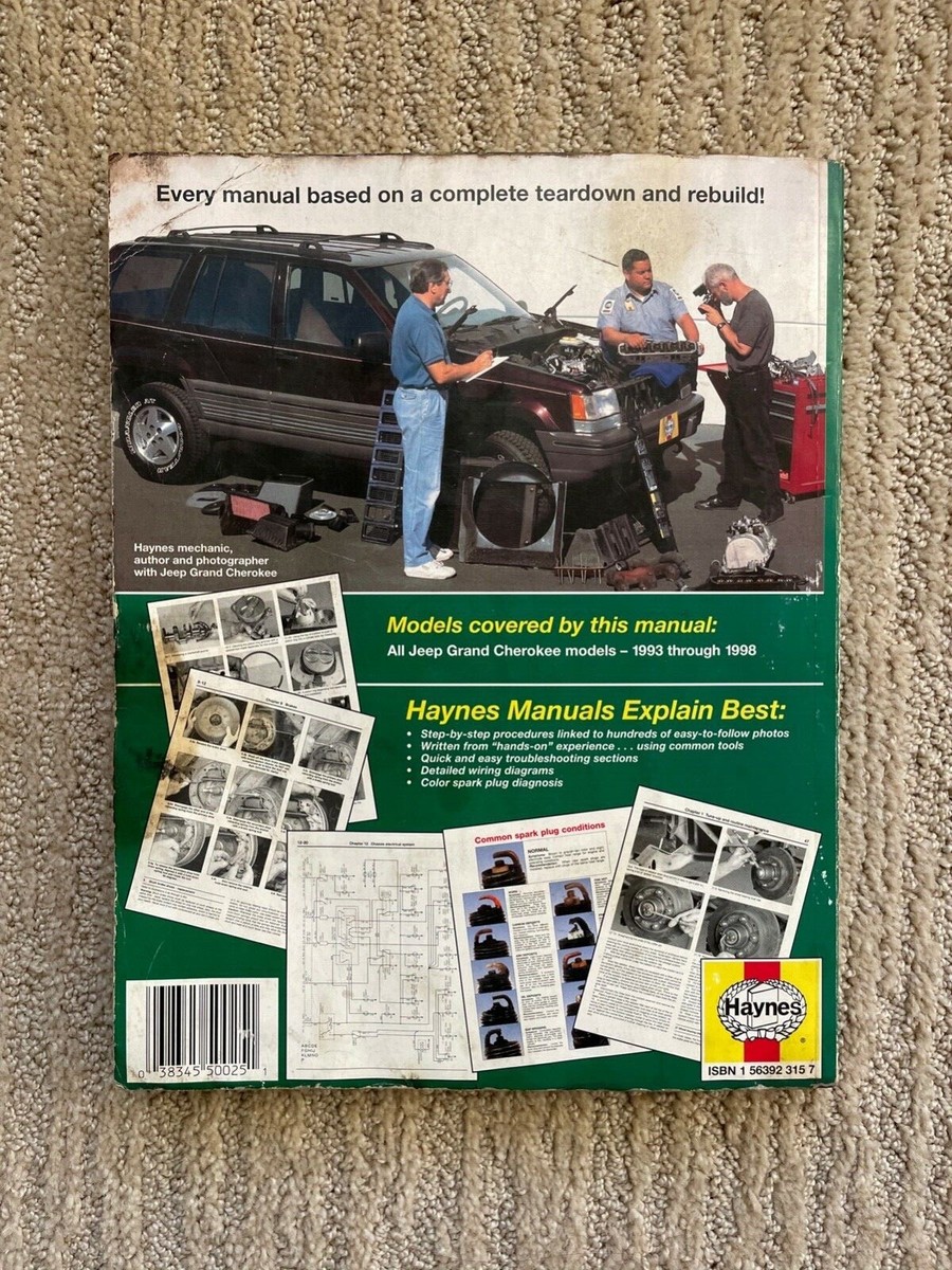 Haynes Automotive Repair Manual Jeep Grand Cherokee 1993-1998 All