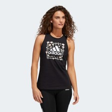 Adidas Women's Soft Floral Box Graphic Tank Top H14702 Black