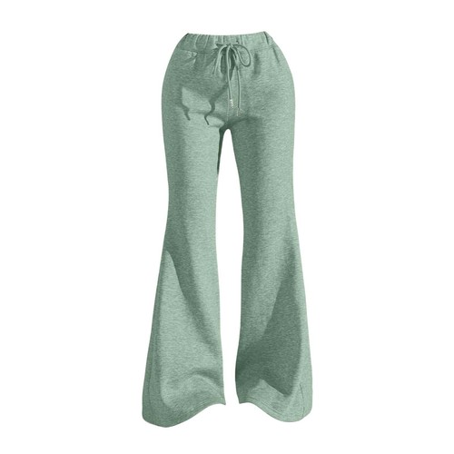 Flare Wide Leg Sweatpants Women Drawstring High Waisted Pants With Pockets - Picture 19 of 51
