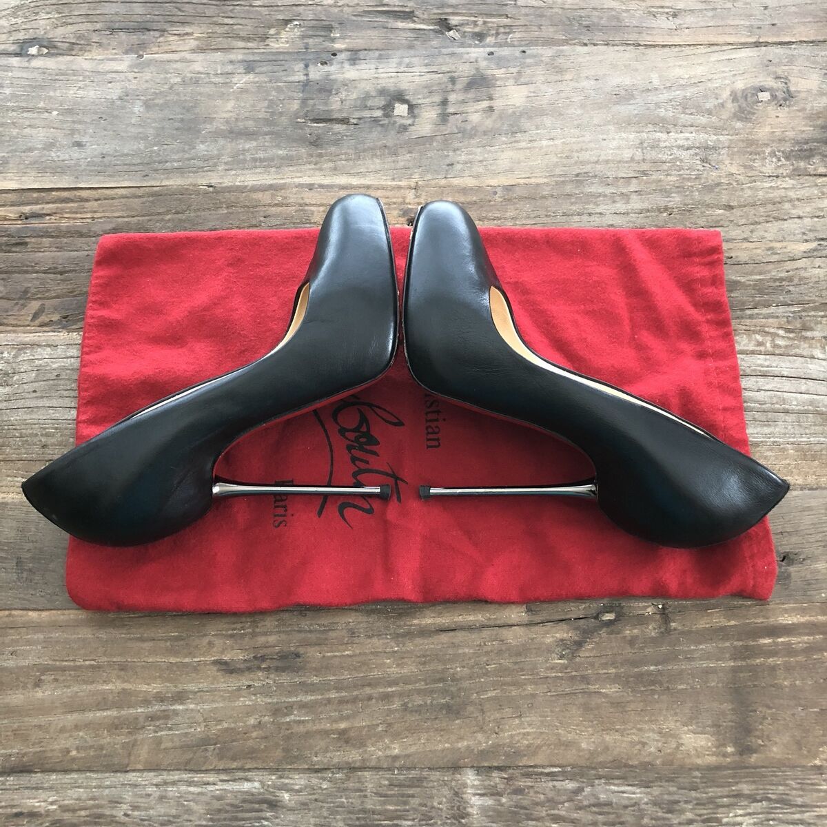 Authentic Christian Louboutin Big Lips Black Matte Steel Authentic Christian Louboutin Big Lips Black Matte Steel