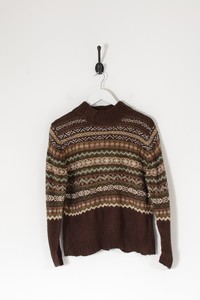 brown patterned jumper