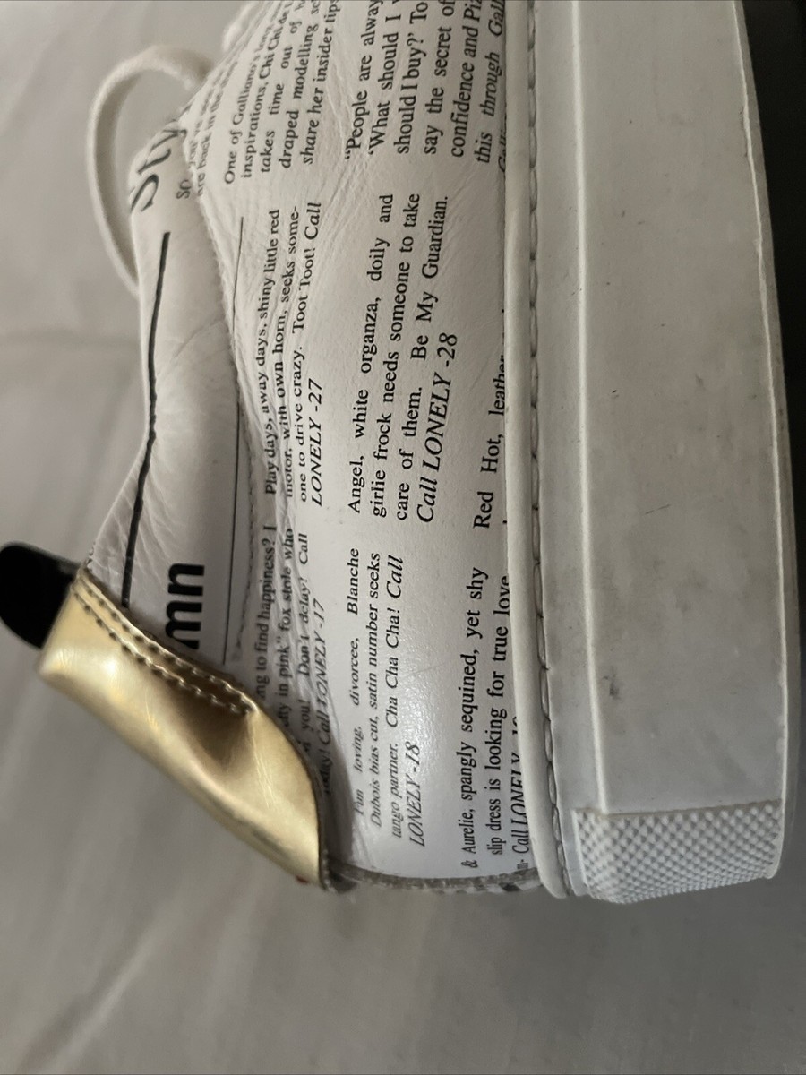 John Galliano Sneaker Allover Newspaper Print Mirror M US 8/ EU41