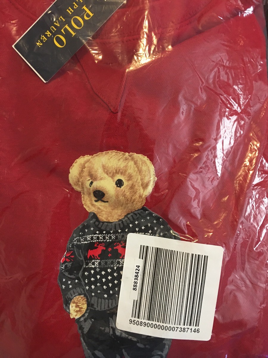 POLO ベア ぬいぐるみ – 赤いセーター＆スノーフレークデザイン