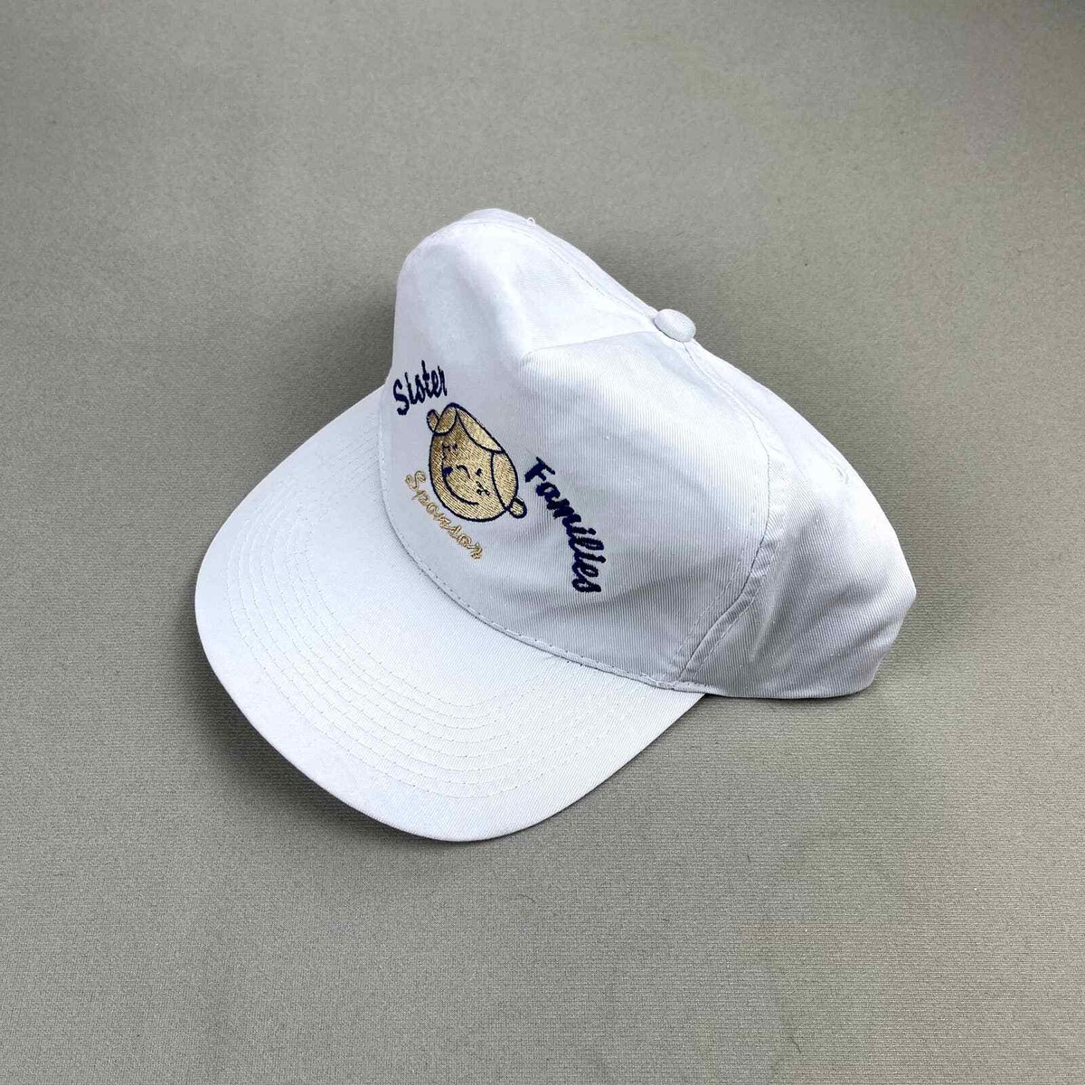 Vintage Kid Cartoon Hat Cap Snapback White Sister Families