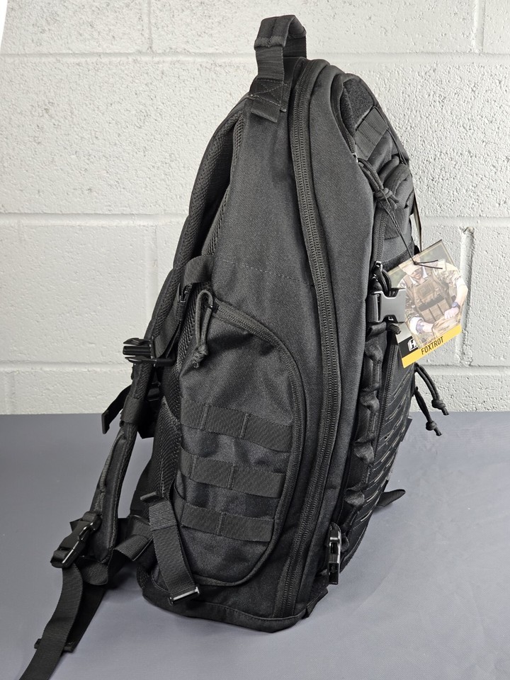Highland Tactical Foxtrot Travel Backpack Laser Cut Molle bing Black