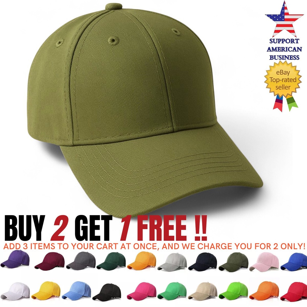 Joe's USA Unstructured Cotton Dad Hat - Adjustable Low Profile Baseball Cap In Olive