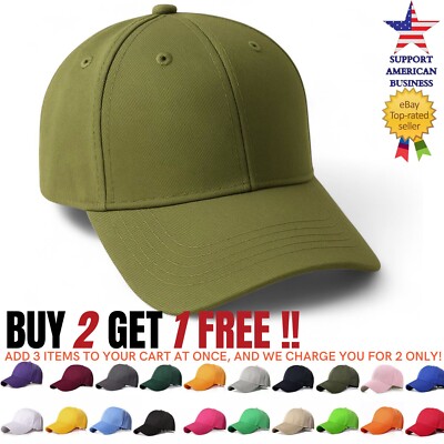 Solid Plain Baseball Cap Trucker Hats Blank Hat Ball Men Women Adjustable  Size