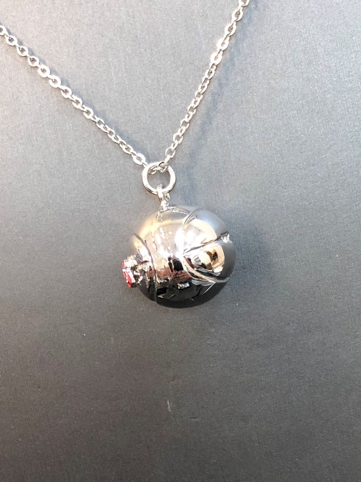 Solid Sterling Silver 925 Basketball Pendant Neck… - image 4