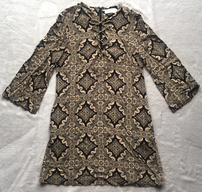 Zimmermann womens Black Beige Floral Long Sleeve Summer Dress size 2 | eBay