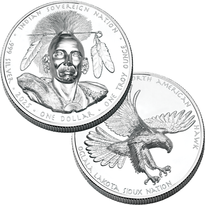 #ad #ad 2025 Oglala Lakota Sioux 1 oz. Silver $1 Black Hawk $159.00