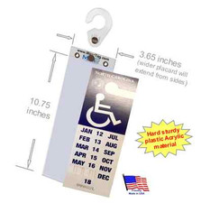 Sturdy Handicap Tag Protector  Holder- Fits NC  NJ states Extra Long Placard