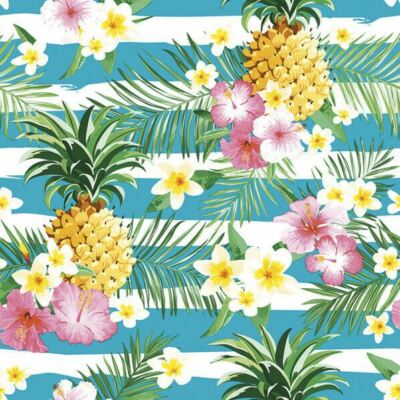 Two Individual Paper Luncheon Decoupage 3-Ply Napkins Vacation Pineapple Fruits