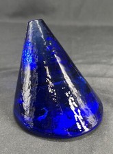 Fire and Llight Recycled Glass  Cone Pyramid Colbalt Blue