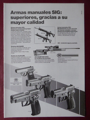 11/1986 PUB SIG SAUER PISTOLE P 225 P 226 AUTOMATIKGEWEHR ORIGINAL SPANISCHE ANZEIGE