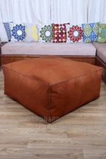 Ottoman Boho New Footrest Leather Moroccan Pouffe Footstool Unstuffed 30'' Best