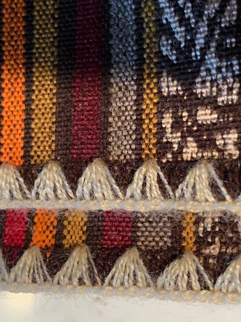 Tela ecuatoriana peruana flecos suroeste colorida cama mesa acento habitación Foto 3 de 4