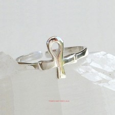 Ankh Toe Ring Midi 925 Sterling Silver Egyptian Spiritual Long Life Gift