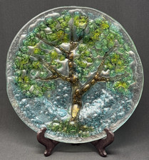 Fused Glass Tree of Life Art Glass Plate / Bo...