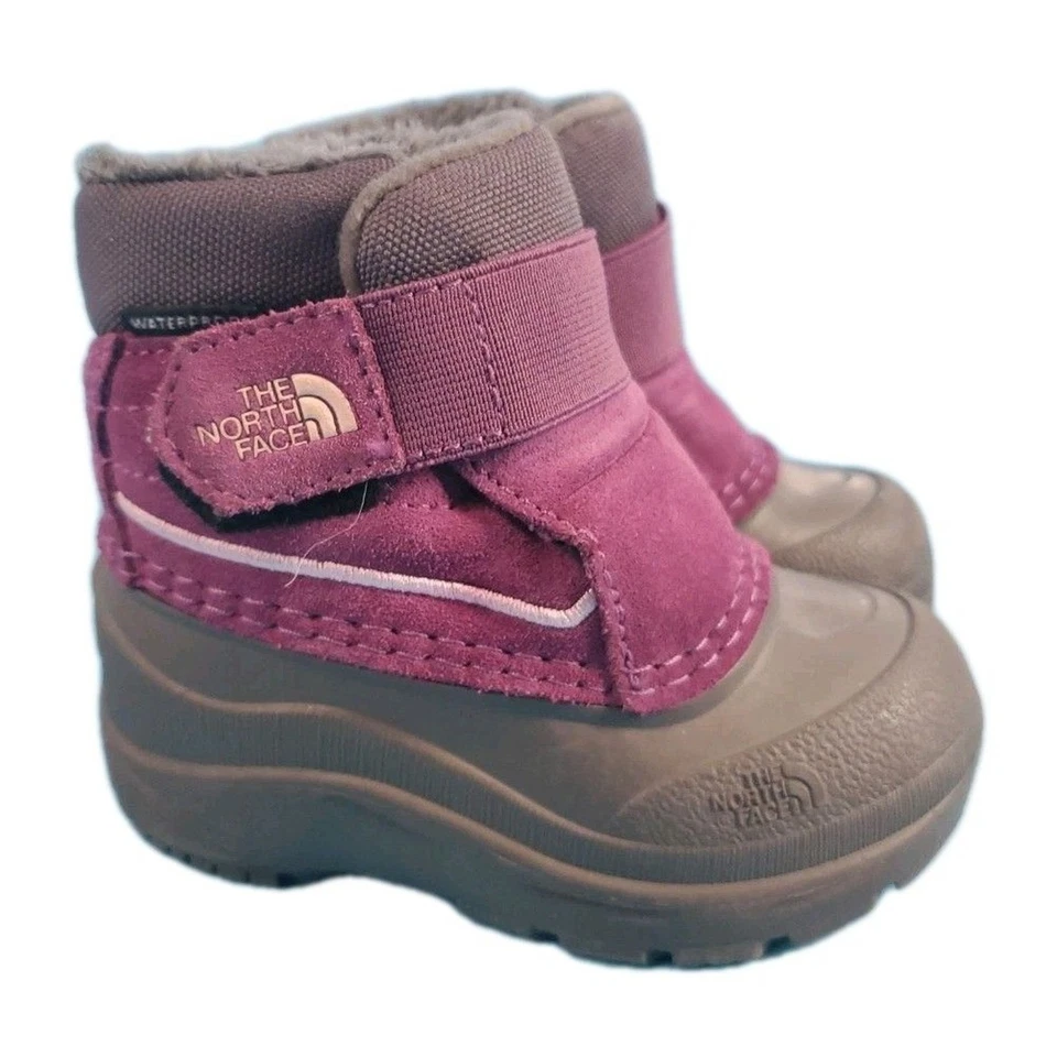 The North Face Toddler  Sz 6 Kids Alpenglow Waterproof Rubber Boots Grey Violet - Image 3 of 4