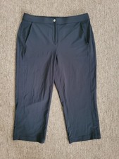 Weekend by Chico s Crop Capri Pants Size 1 M/8 Stretch Lightweight Black Pocket