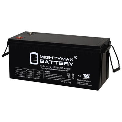 #ad #ad Mighty Max 12V 200Ah 4D SLA AGM Battery Replacement for Solar Systems $359.99