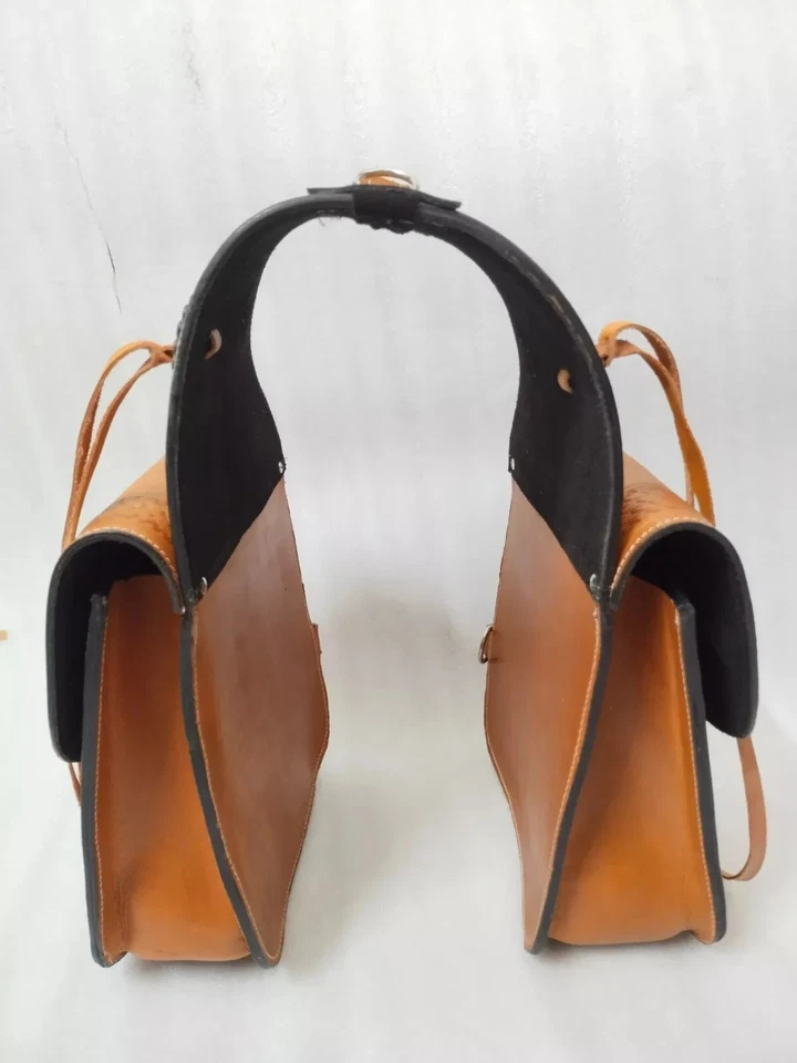 Sacoche de selle Western en cuir avec quincaillerie en acier. - Photo 4/4