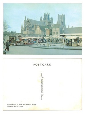 Postkarte - Ely Kathedrale vom Marktplatz, Cambridgeshire UNBESPIELT