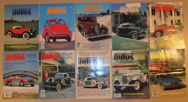 10 Issues of SPECIAL INTEREST AUTOS MAGAZINE 1981, 1982, 1983, 1984, 1985