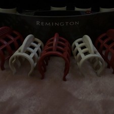 Remington Hot Rollers Set Black White Red Plastic with Clips