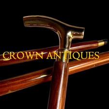 Vintage Style Antique Victorian Designer Brass Handle Wooden Walking Stick Cane