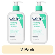  2 pack CeraVe Foaming Facial Cleanser for Normal to Oily Skin, 12 fl oz