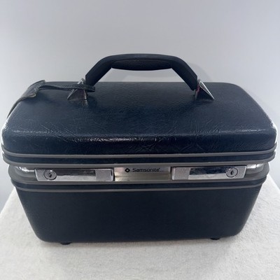 Samsonite Vanity Train Case with 2 Keys, Vintage Navy Blue With Tag Attached