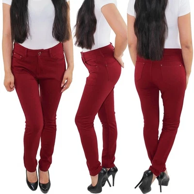 Damen Röhren Jeggings Leggings Treggings Stoffhose Hochschnitt bis Übergröße - Bild 1 von 4