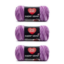 Red Heart Super Saver Purple Tones Yarn - 3 Pack of 3 pack,