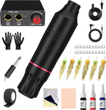 Tattoo Kit for Beginners, Rotary Pen with Power Supply, Professional Ink Kit