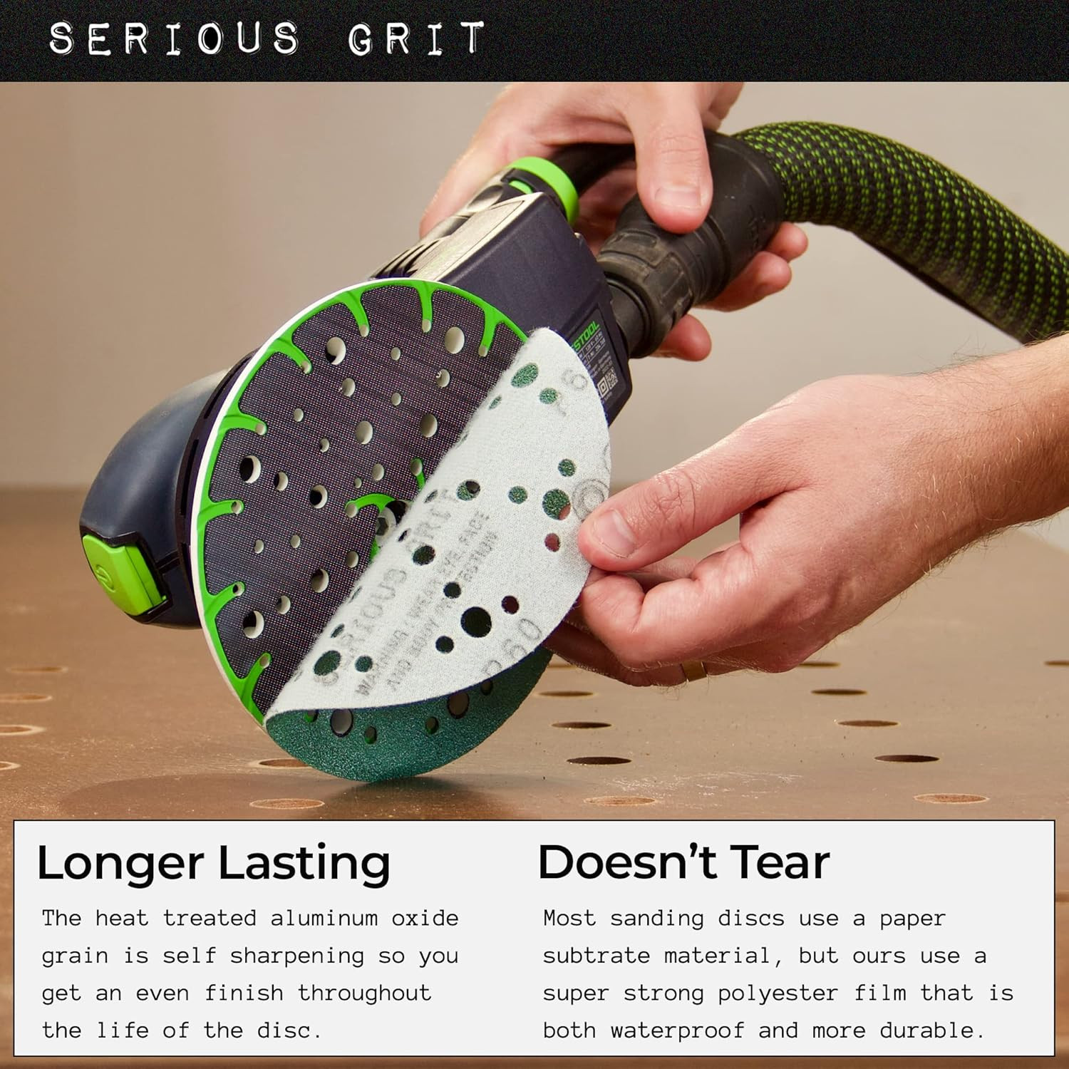 - 6-Inch 49-Hole 400 Grit Sanding Discs - Heavy-Duty Hook & Loop Film Discs - Sa